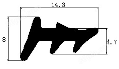 HY-2103铝合金密封条尺寸图