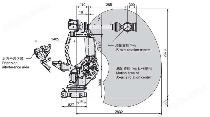 FANUC M-900iA/600/350/260L 码垛机器人运行轨迹图
